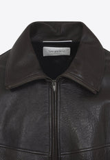 Nappa Leather Zip-Up Jacket