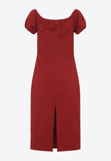 Logo Label Knee-Length Dress