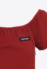 Logo Label Knee-Length Dress