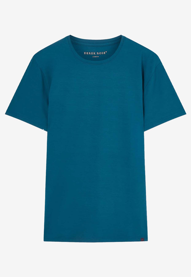 Derek Rose Basel Micro Modal T-shirt Blue 3048-BASE017BLUBLUE