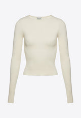 Magda Butrym Sculpted Rib Knit Top White 307724WHITE