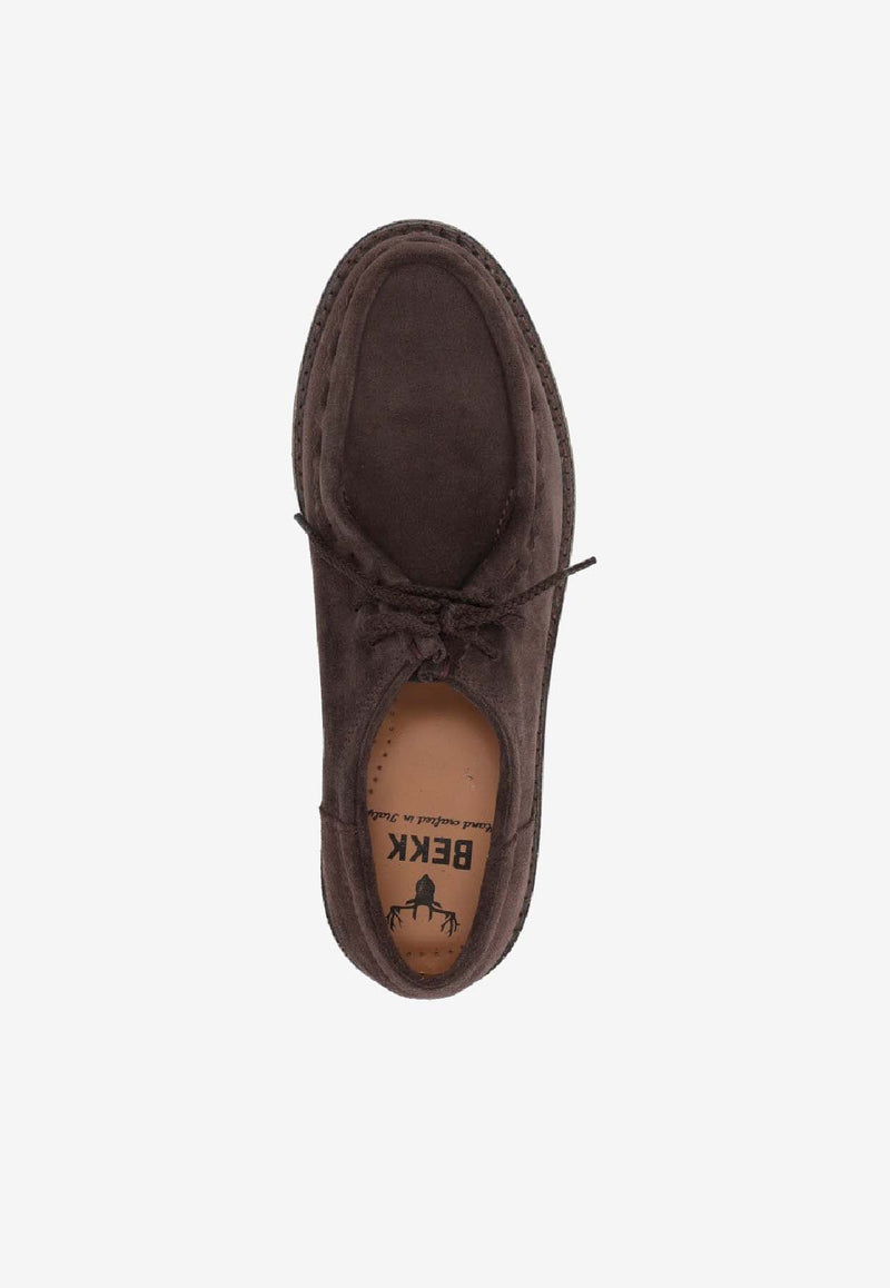 BEKK Fondo Roccia Suede Derby Shoes Brown 990U_CAMOSCIO MOGONY