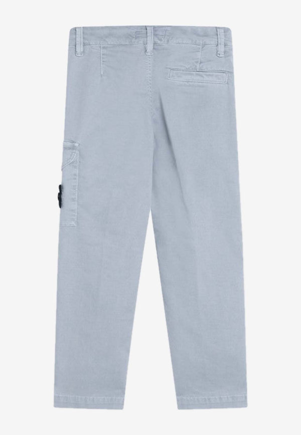 Stone Island Junior Boys Logo Patch Cargo Pants Gray 3100004-BS0198/R_STONE-V0164