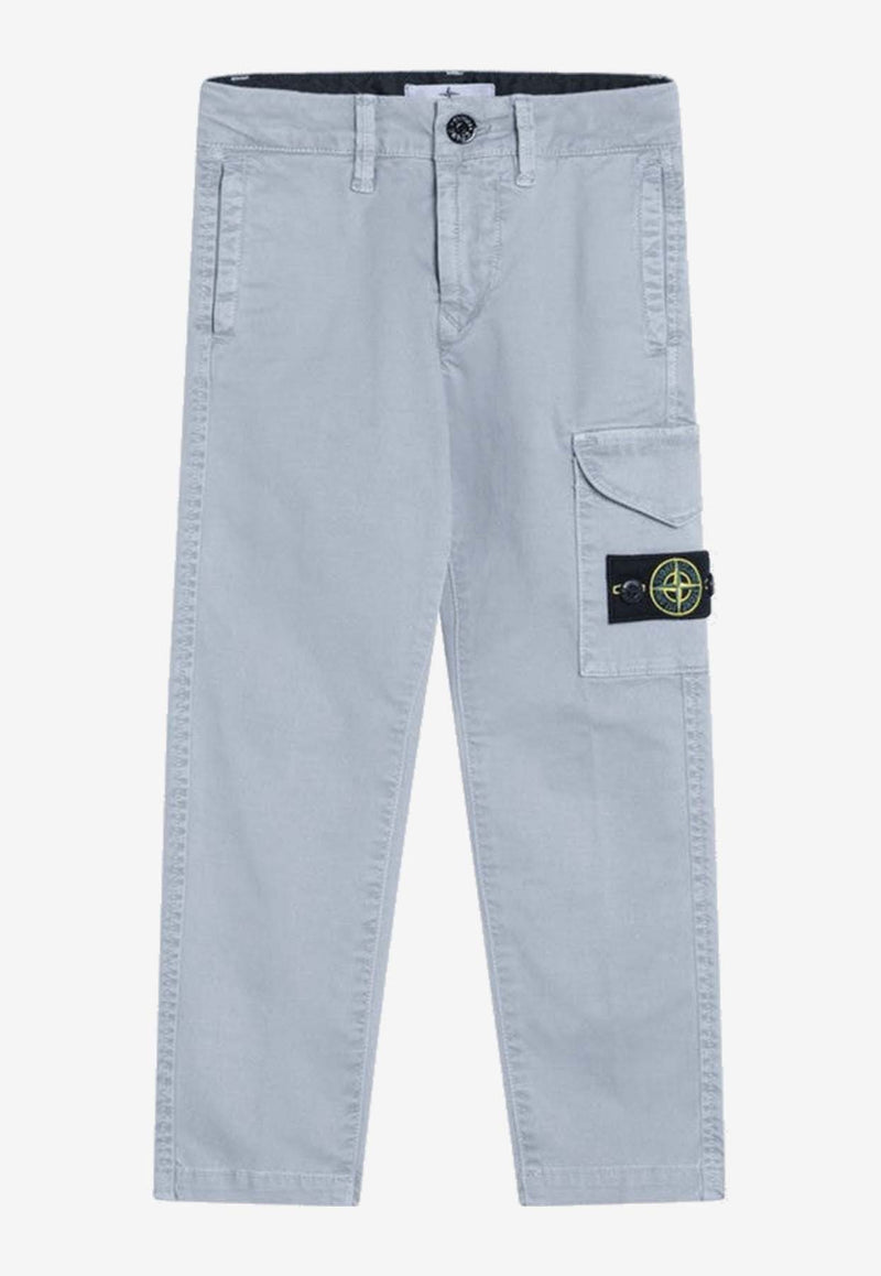 Stone Island Junior Boys Logo Patch Cargo Pants Gray 3100004S0198/R_STONE-V0164