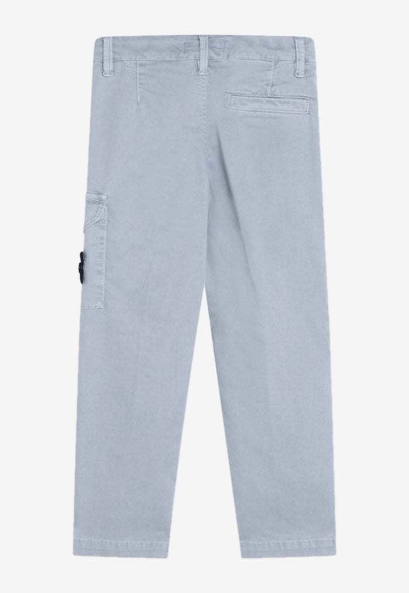 Stone Island Junior Boys Logo Patch Cargo Pants Gray 3100004S0198/R_STONE-V0164