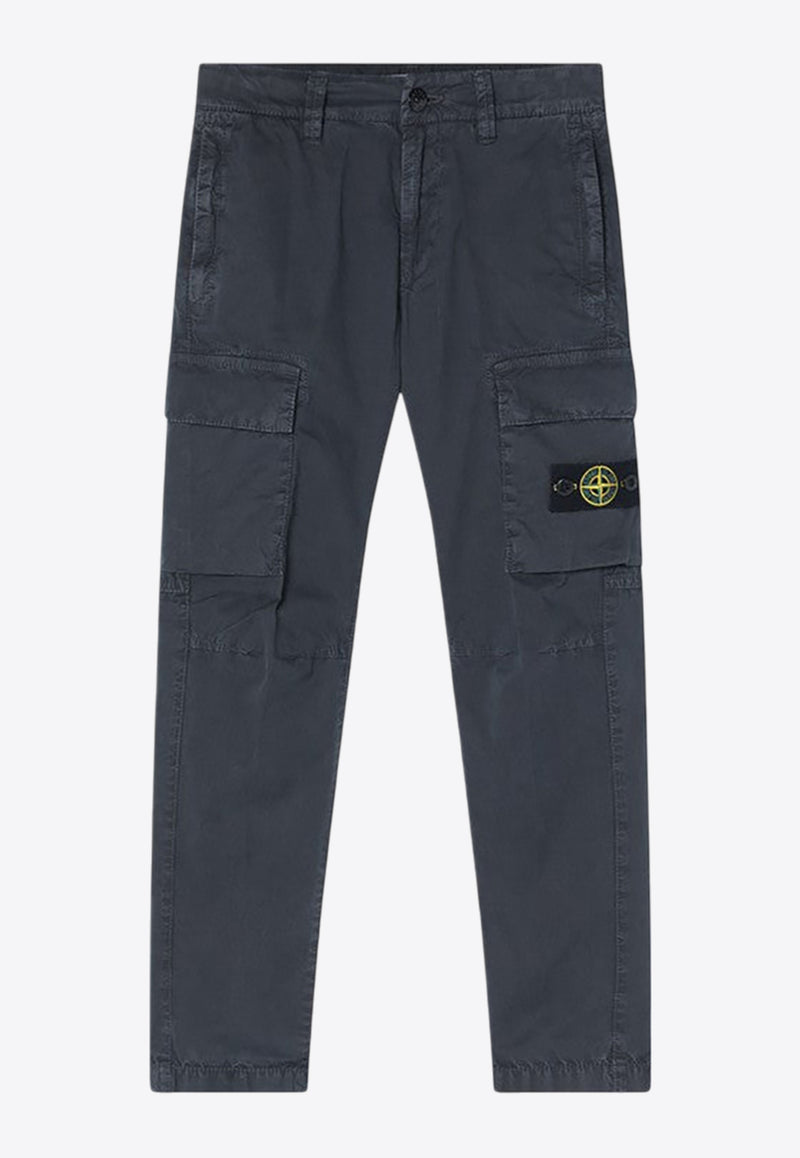 Stone Island Junior Boys Compass Patch Cargo Pants Gray 3100006-BS0009/Q_STONE-V0165
