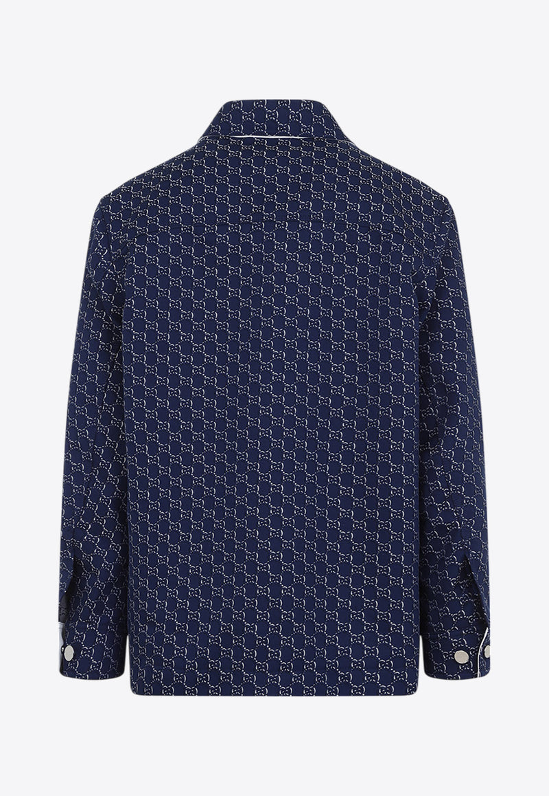 قميص طويل الأكمام بشعار الماركة ثنائي الأحرف