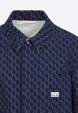 قميص طويل الأكمام بشعار الماركة ثنائي الأحرف