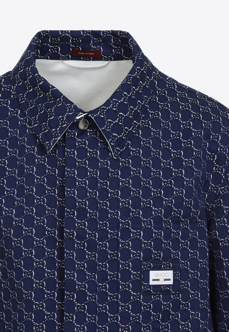 قميص طويل الأكمام بشعار الماركة ثنائي الأحرف