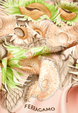 Ferragamo Sunflower Print Silk Scarf Pink 310196 FO GIRASOLI 789946 FANDANGO PINK