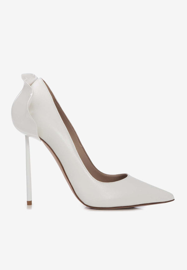 Le Silla Petalo 120 Leather Pumps 3101M100G3PPWHITE