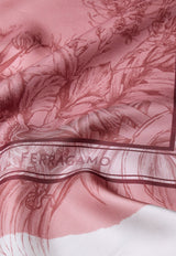 Ferragamo Gravure Print Silk Scarf Pink 310213 FO GRAVURE 785731 NA