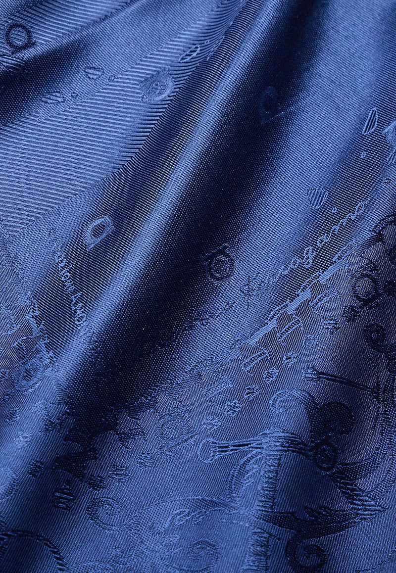 Ferragamo Palazzo Silk Jacquard Degrade Scarf Blue 310214 FO PALAZZO J 785484 DENIM