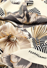 Ferragamo Brezza-Print Silk Scarf Multicolor 310227 FO BREZZA 789958 WHITE PATTERNED BRIGHT