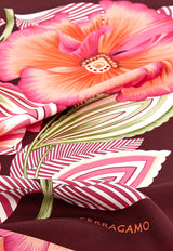 Ferragamo Brezza Print Silk Scarf Multicolor 310227 FO BREZZA 789960 RED PATTERNED DARK