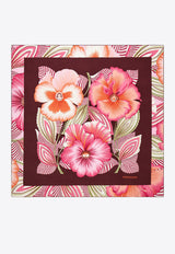 Ferragamo Brezza Print Silk Scarf Multicolor 310227 FO BREZZA 789960 RED PATTERNED DARK