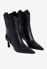 60 Pointed Leather Ankle Boots