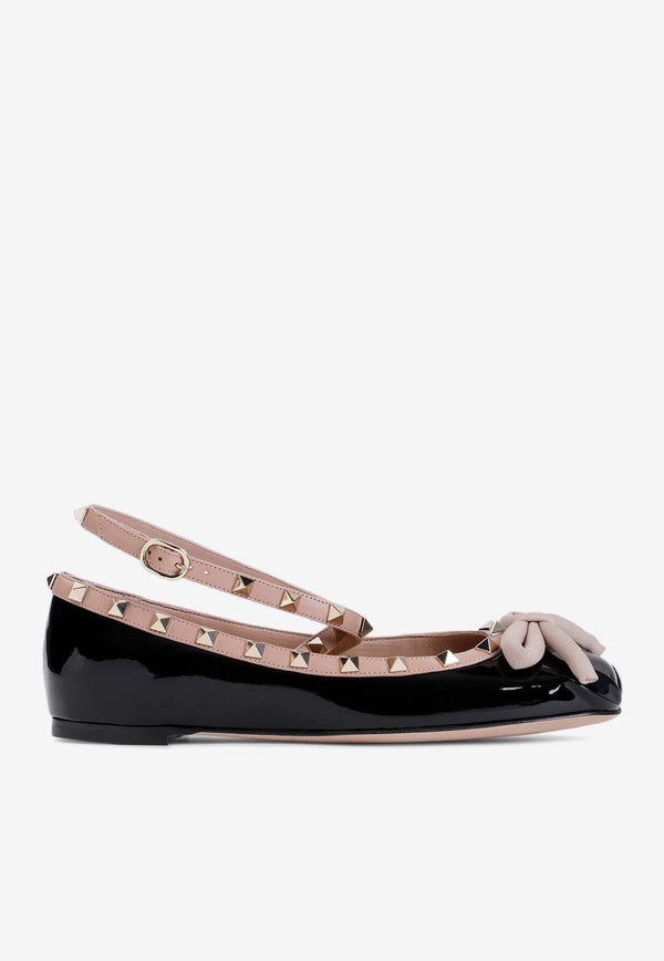 Rockstud Patent Leather Ballet Flats