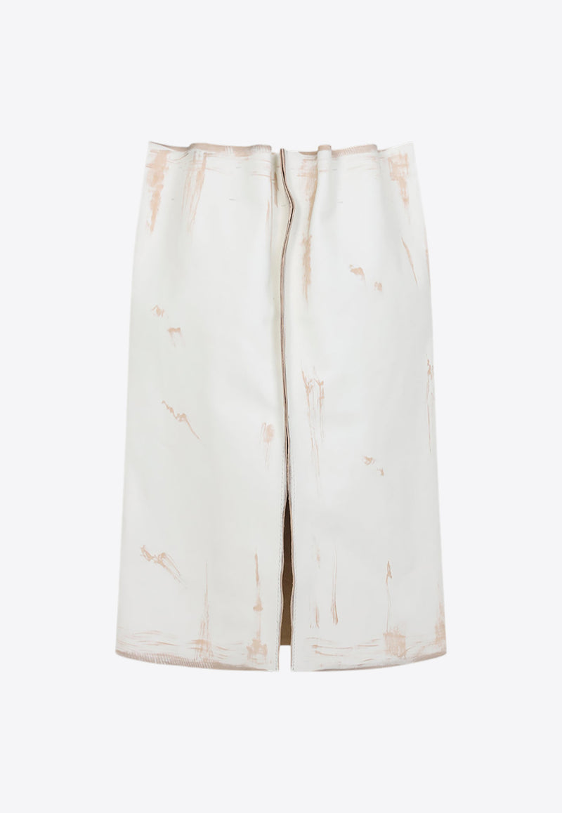 Knee-Length Leather Skirt