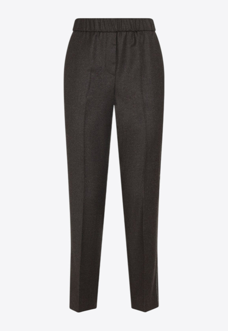 Wool-Blend Tailored Pants