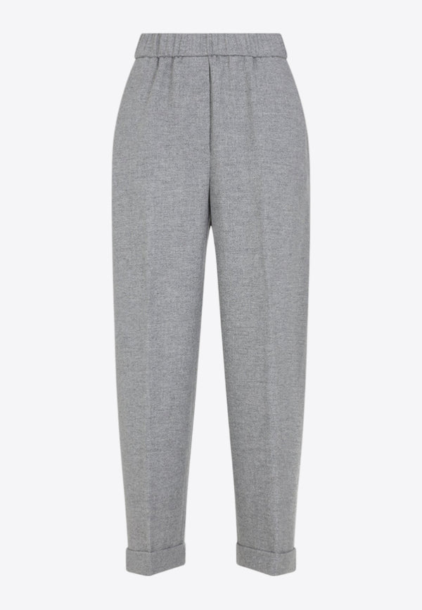 Cuffed Straight-Leg Wool Pants