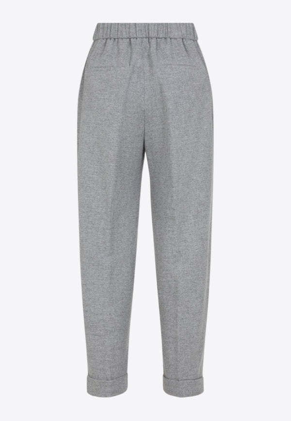 Cuffed Straight-Leg Wool Pants