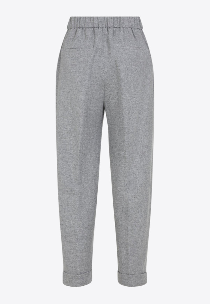 Cuffed Straight-Leg Wool Pants