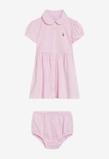 Polo Ralph Lauren Kids Baby Girls Logo Embroidered Dress and Bloomers Set Pink 310734896001PL/S_POLOR-CP