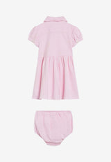 Polo Ralph Lauren Kids Baby Girls Logo Embroidered Dress and Bloomers Set Pink 310734896001PL/S_POLOR-CP