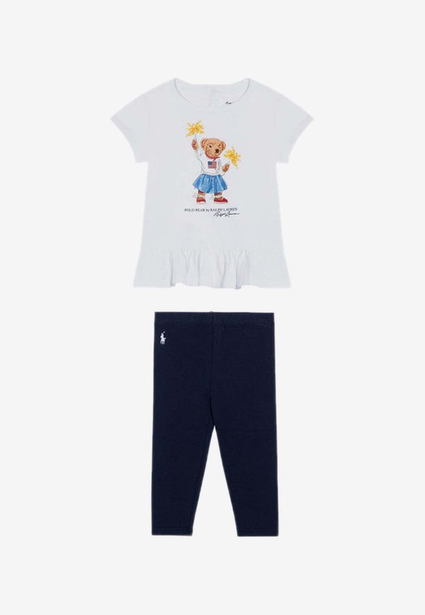 Polo Ralph Lauren Kids Baby Girls Polo Bear T-shirt and Pants Set Blue 310942863001CO/P_POLOR-SN