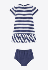 Polo Ralph Lauren Kids Baby Girls Polo Bear Striped Dress with Bloomers Navy 310966461001CO/Q_POLOR-BH