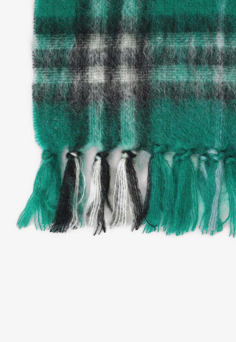 Check Mohair and Wool Scarf