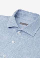 Corneliani Classic Linen Shirt Light Bue