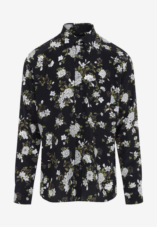 Floral Print Silk Shirt