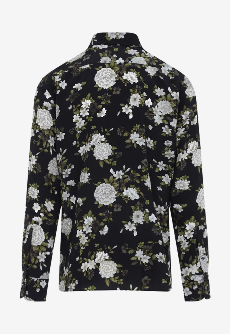 Floral Print Silk Shirt