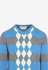 كنزة محبوكة بقَصة عنق V