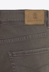 Straight-Leg Turn-Up Jeans