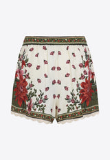 Floral-Print Mini Shorts