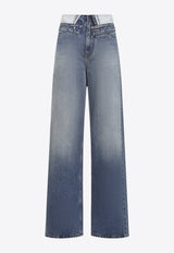 Washed Straight-Leg Jeans