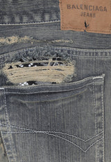 Distressed Flared-Leg Jeans