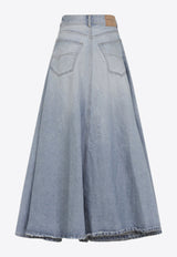 Godet Maxi Denim Skirt