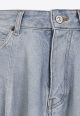 Godet Maxi Denim Skirt