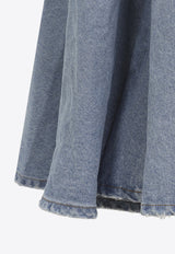 Godet Maxi Denim Skirt