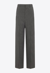 High-Rise Checkered Tailored Pants