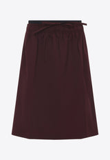 Triangle Logo Flared Midi Skirt