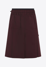 Triangle Logo Flared Midi Skirt