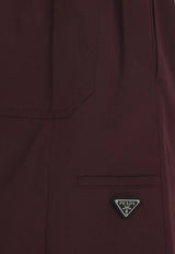 Triangle Logo Flared Midi Skirt