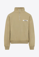 High-Neck Sweatshirt with Logo-Label