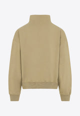 High-Neck Sweatshirt with Logo-Label