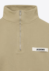 High-Neck Sweatshirt with Logo-Label
